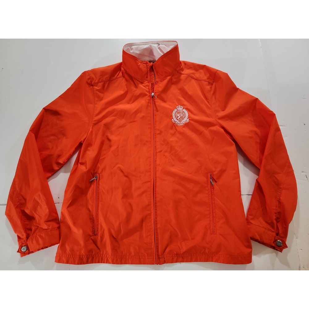 Lauren Active Ralph Lauren Orange Crest Windbreaker Jacket Women's Size Large L